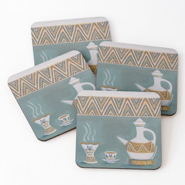 Item preview, Habesha Coffee Traditional Set - Jabena, Finjaan, and Bokhoor holder - East African Coffee Painting designed and sold by Manars-art.
