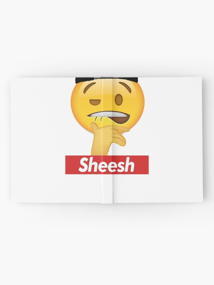 Ice In My Veins Emoji Sheesh Biting Lip Sheesh Emoji Hardcover Journal By Demirake Redbubble