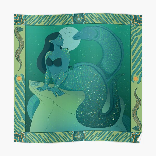 "Mediterranean Moray Eel Mermaid" Poster for Sale by Axalas Redbubble