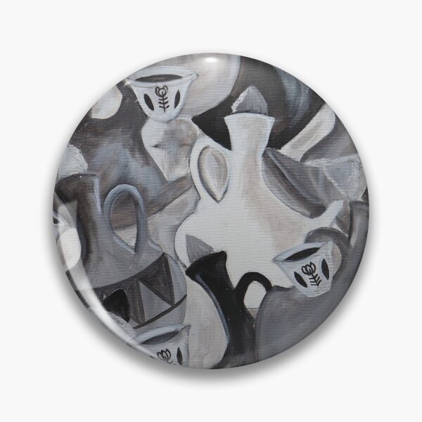 Item preview, Habesha Clay Coffee Pots - Gray Scale Jabenas - East African Coffee Painting designed and sold by Manars-art.