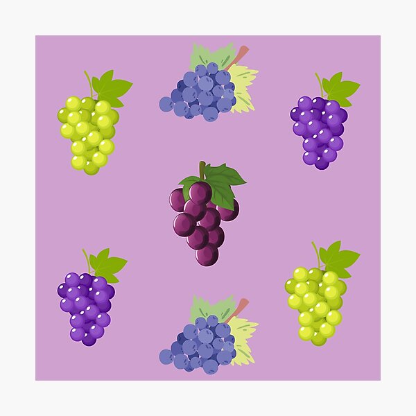 Item preview, Grapes Pattern, Juicy Ripe Red, Blue, Purple, Green Grapes Collage designed and sold by silviaol.