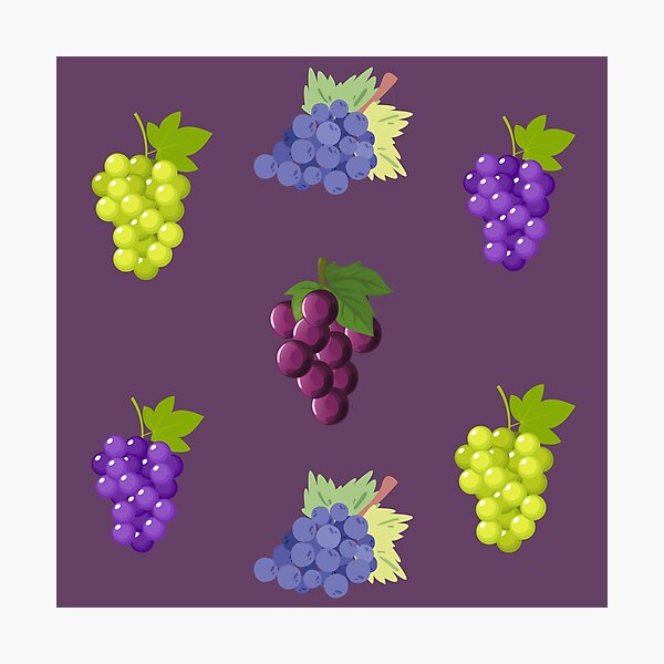Item preview, Grapes Pattern, Juicy Ripe Red, Blue, Purple, Green Grapes Collage designed and sold by silviaol.