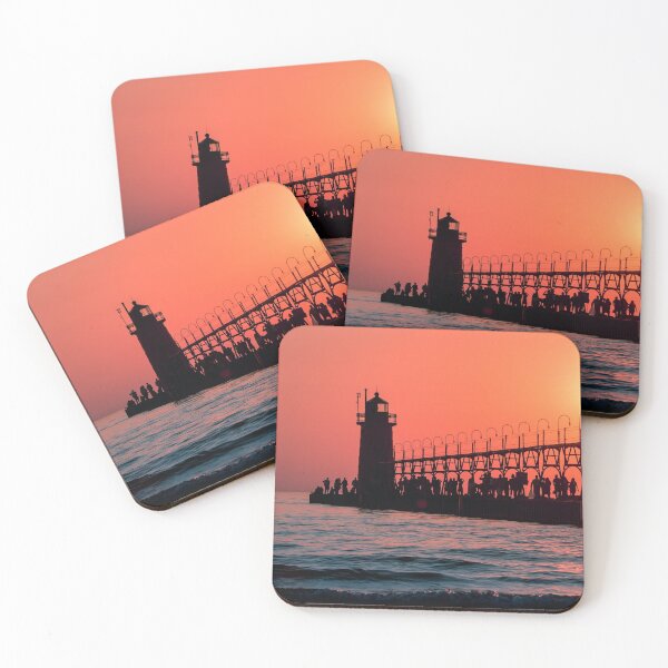 Item preview, Sunset Silhouette of the South Haven Lighthouse designed and sold by Michael Deemer.