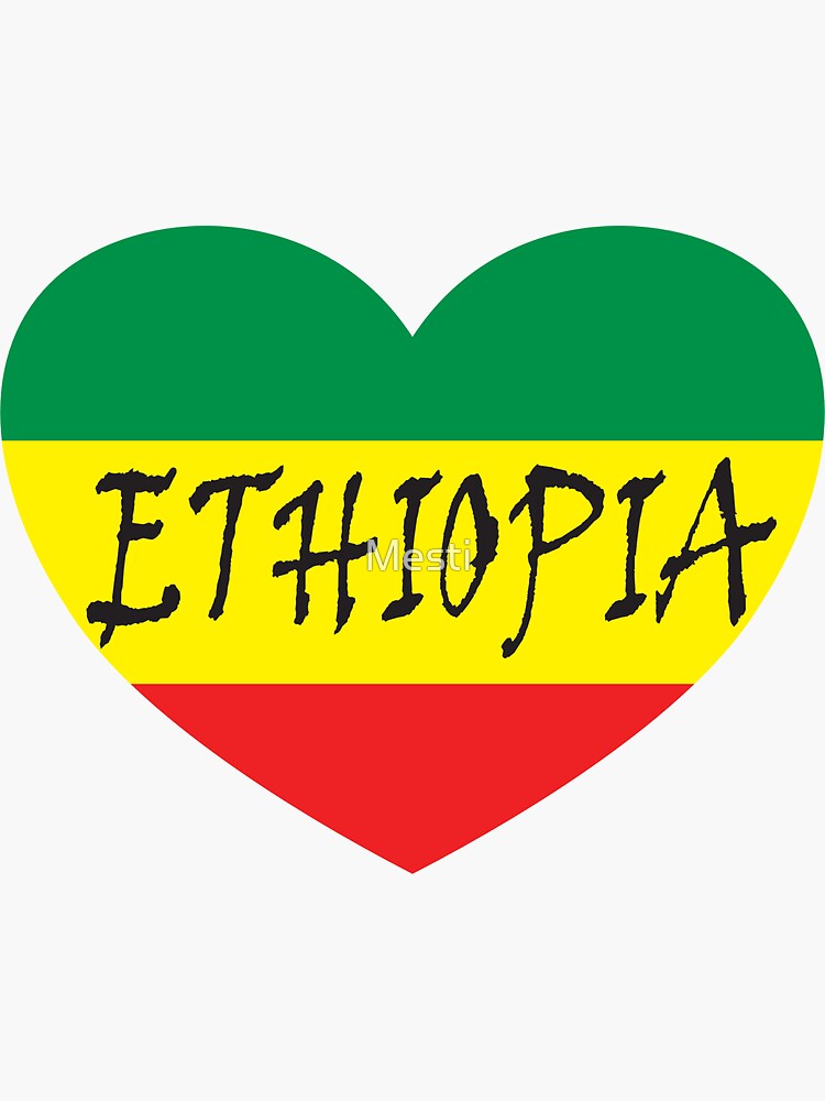 "Ethiopian Heart Flag, Love Ethiopia" Sticker for Sale by Mesti Redbubble