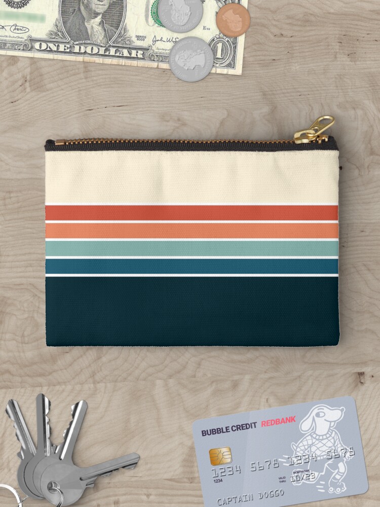 Thumbnail 3 of 4, Zipper Pouch, 70s Vintage Retro Stripes designed and sold by ind3finite.