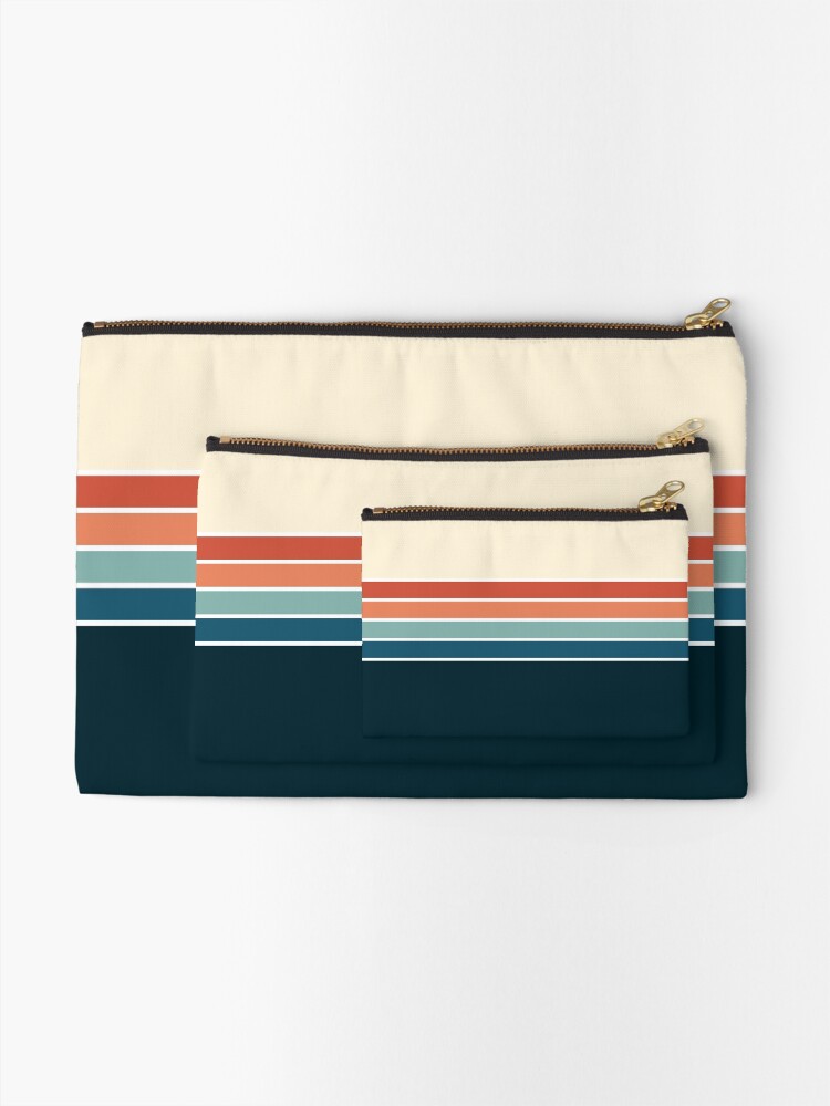 Thumbnail 2 of 4, Zipper Pouch, 70s Vintage Retro Stripes designed and sold by ind3finite.