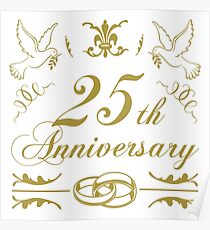 25th Wedding Anniversary Poster