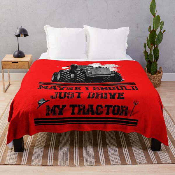 Maybe I Should Just Drive My Tractor (RED), Versatile Tractor My Therapy (White), Farm Life for happy wife , big boy never old  Throw Blanket