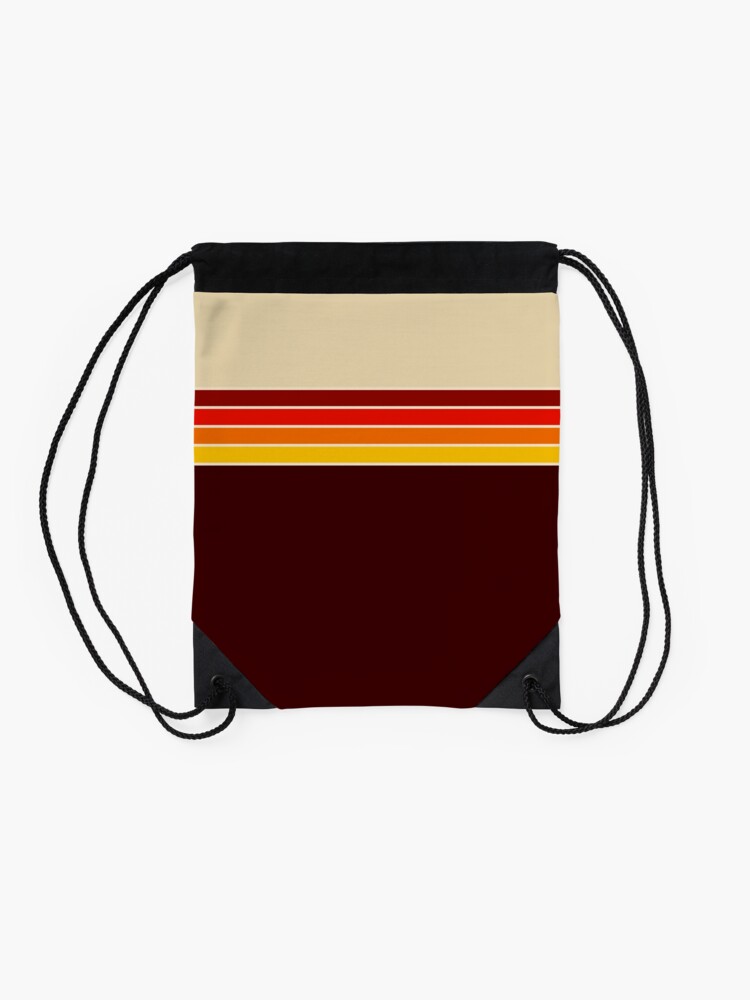 Thumbnail 2 of 3, Drawstring Bag, 70s Vintage Retro Stripes designed and sold by ind3finite.