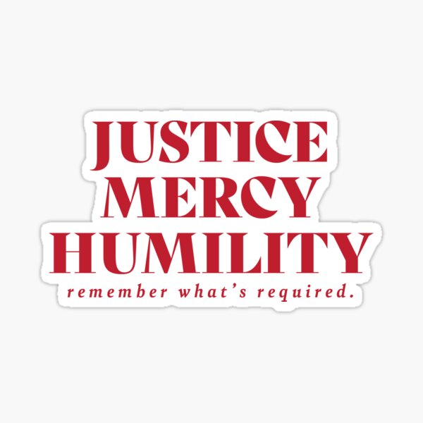 Vista previa del artículo con la obra «Justicia Misericordia Humildad - Miqueas 6: 8 (rojo)», diseñado y vendido por DaltonYates.