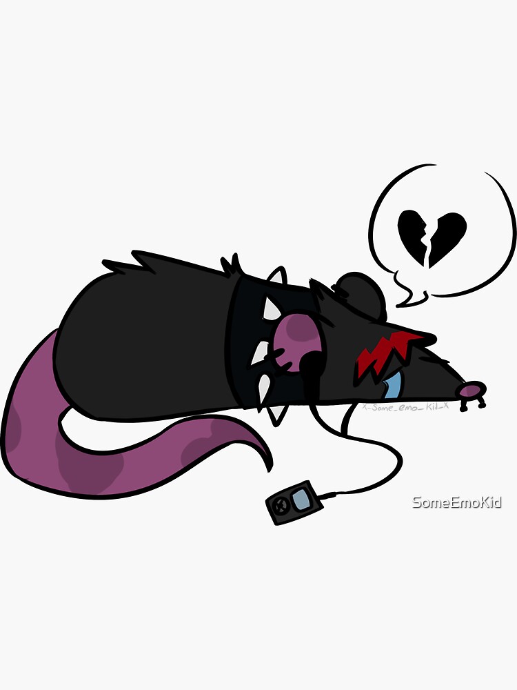 Thumbnail 3 of 3, Sticker, emo rat designed and sold by SomeEmoKid.