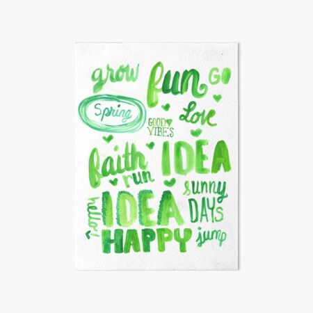 Fun In Green Art Board Print