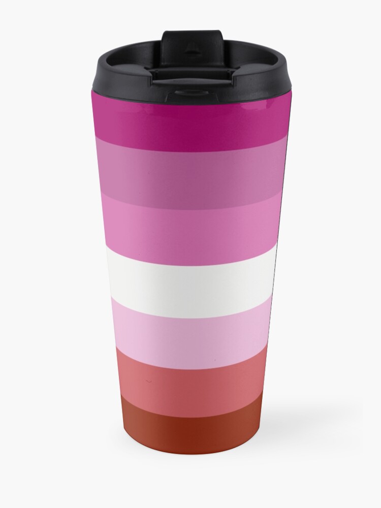 Vista alternativa de Taza de viaje Bandera lesbiana