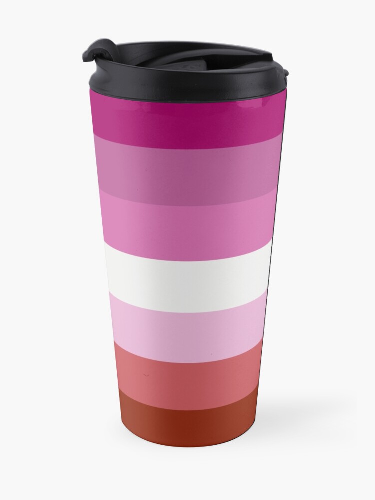 Vista alternativa de Taza de viaje Bandera lesbiana