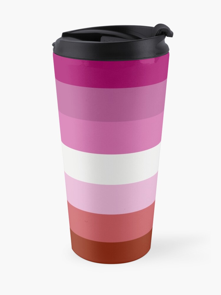 Vista alternativa de Taza de viaje Bandera lesbiana