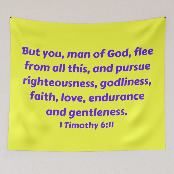 Item preview, Bible Verse 1 Timothy 6:11 designed and sold by Prayingwarrior.