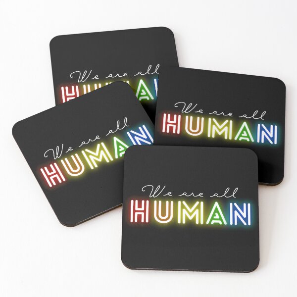 Item preview, We Are All Human - Neon Pride Rainbow designed and sold by myqueercloset.