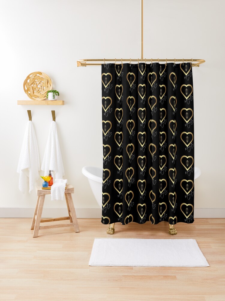 Thumbnail 1 of 5, Shower Curtain, MIRIAMLOVE OFFICIAL LOGO designed and sold by IAMMIRIAMLOVE.