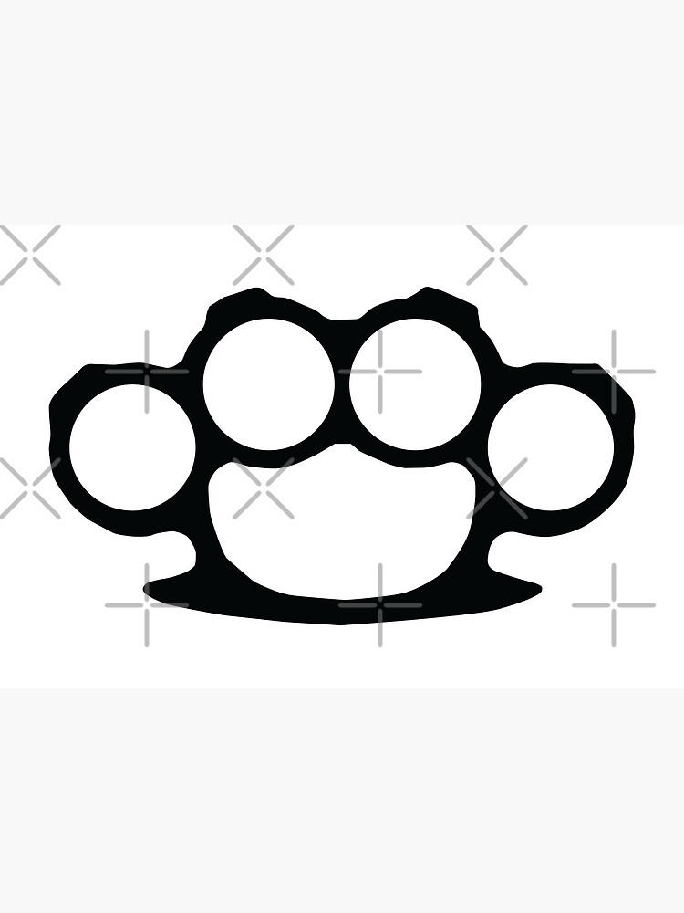 Brass Knuckles - Black on White Silhouette Art Board Print for