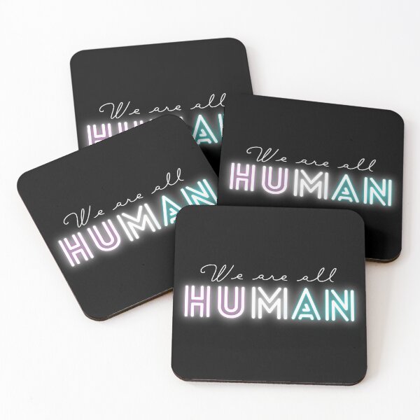 Item preview, We Are All Human - Neon Trans Pride designed and sold by myqueercloset.