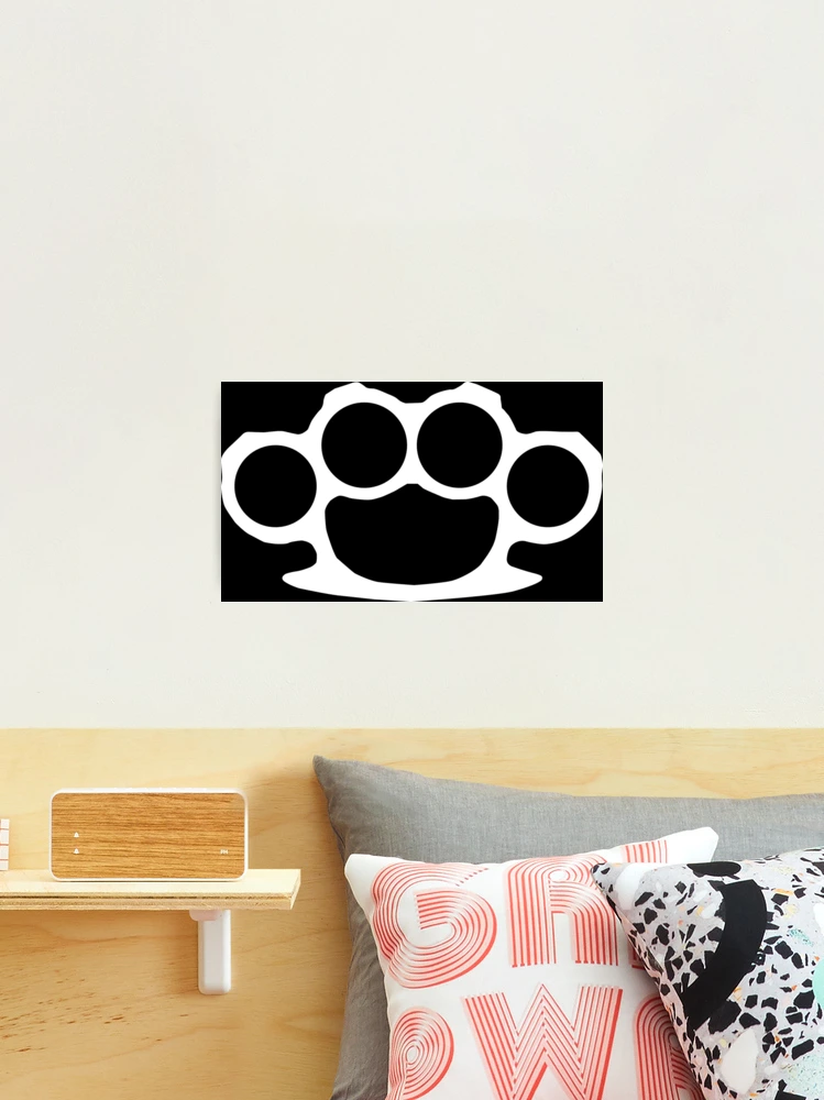 Brass Knuckles - White on Black Silhouette Photographic Print for Sale by  crossesdesign