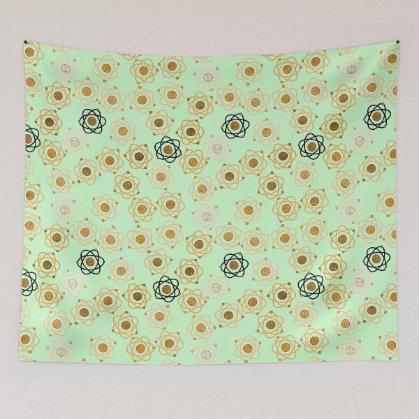 Item preview, Cute Orange Atoms on Green designed and sold by fogoosherie.