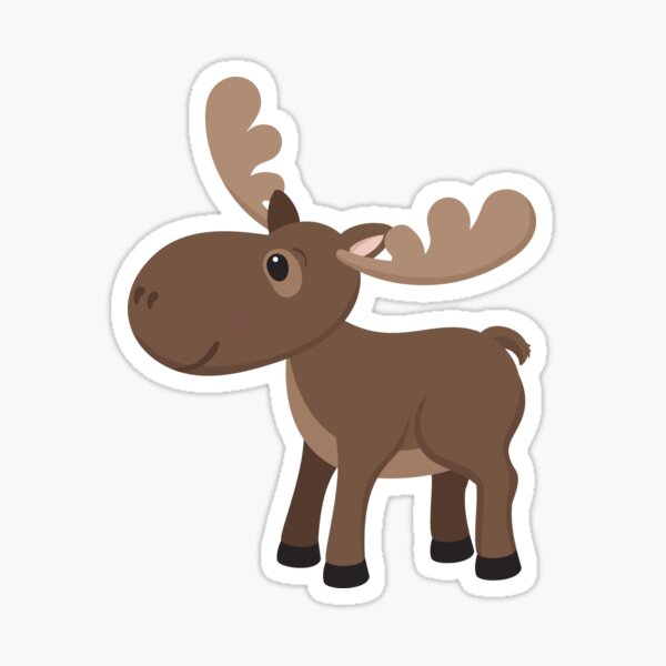 Cartoon Moose Sticker