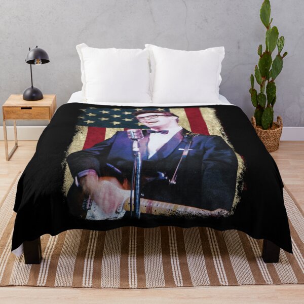 Item preview, Vintage American Flag Buddy Holly Legend designed and sold by RubyHills.