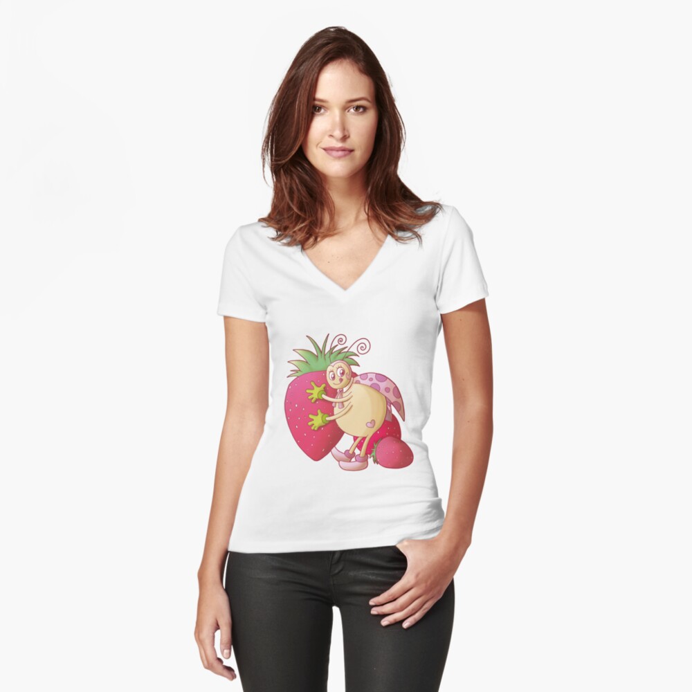 Item preview, Fitted V-Neck T-Shirt designed and sold by pandamis.