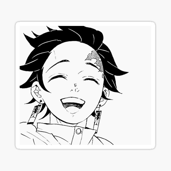 Tanjiro's happy face Sticker.