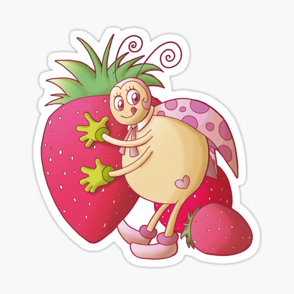 Ladybug with strawberries Sticker