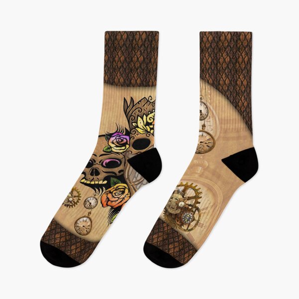 Item preview, Steampunk skulls with flowers designed and sold by nicky2342.