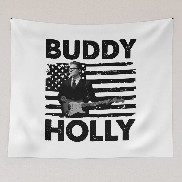 Item preview, Retro American Flag Buddy Holly Music Gift designed and sold by RubyHills.