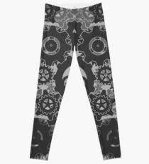 Zeit wartet auf Wissen One. Zahnräder und Zahnräder. Tick Tack. Leggings