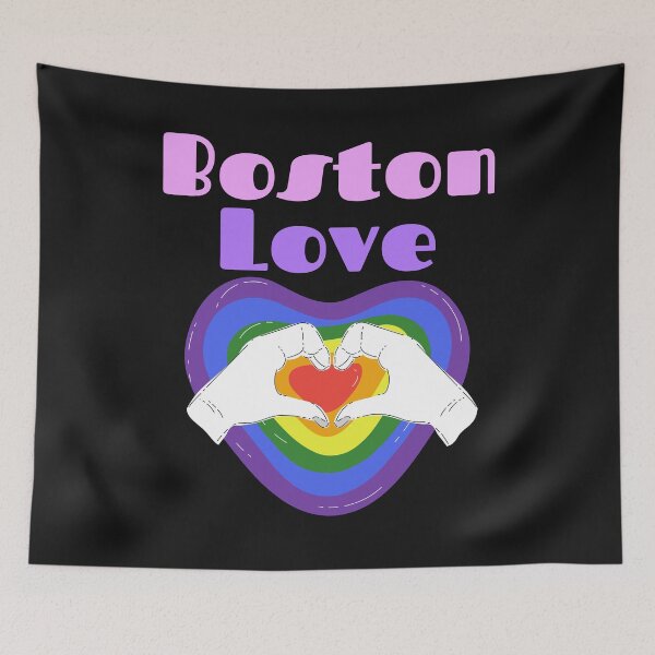 Item preview, Boston Rainbow Heart Love designed and sold by Samsdesignshop.
