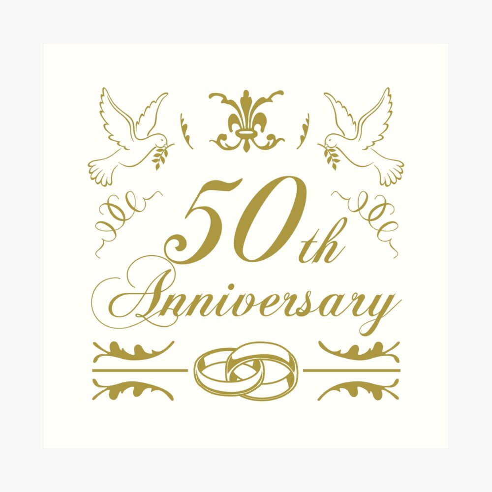 50th Wedding Anniversary Art Print By Thepixelgarden Redbubble