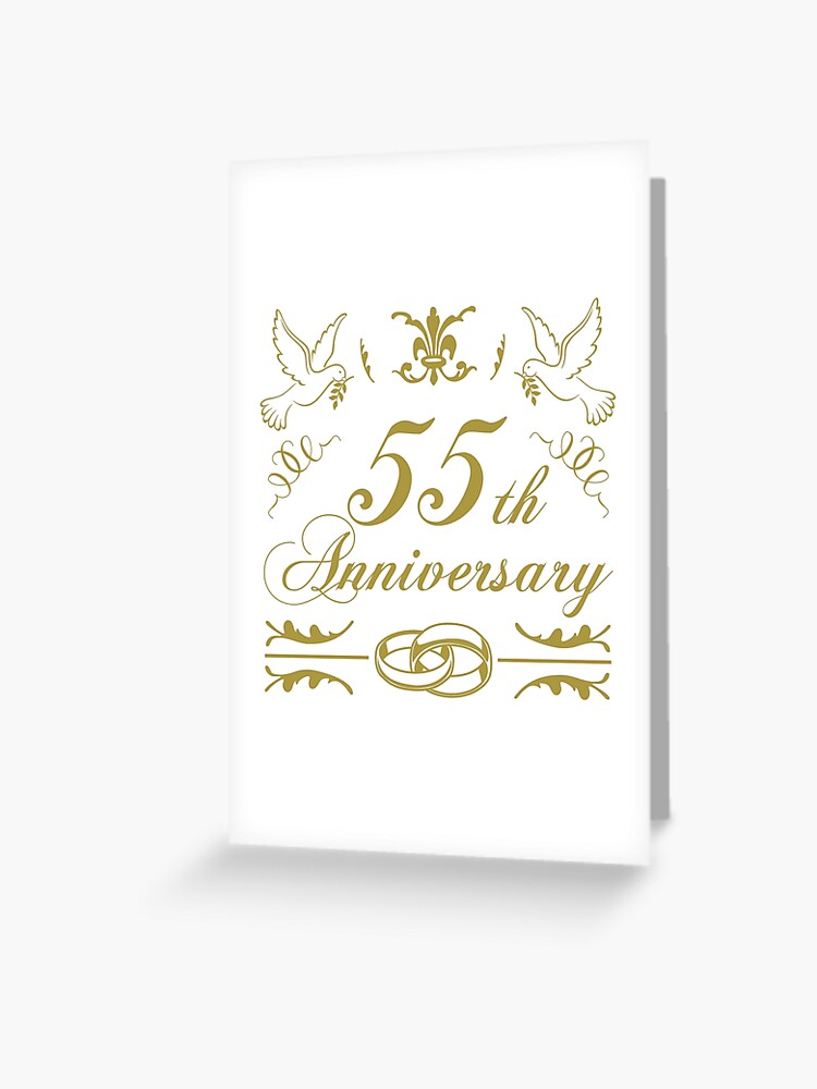 Tarjetas de felicitación for Sale con la obra «55 años de matrimonio -  Pareja felizmente casada - Regalo de aniversario de bodas número 55» de  zenspired