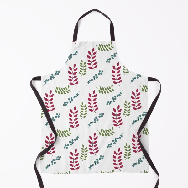 Item preview, Seamless Fern and Berries Fabric Pattern 1 Fashion Colours 2021 2022 White Background designed and sold by H3designs.