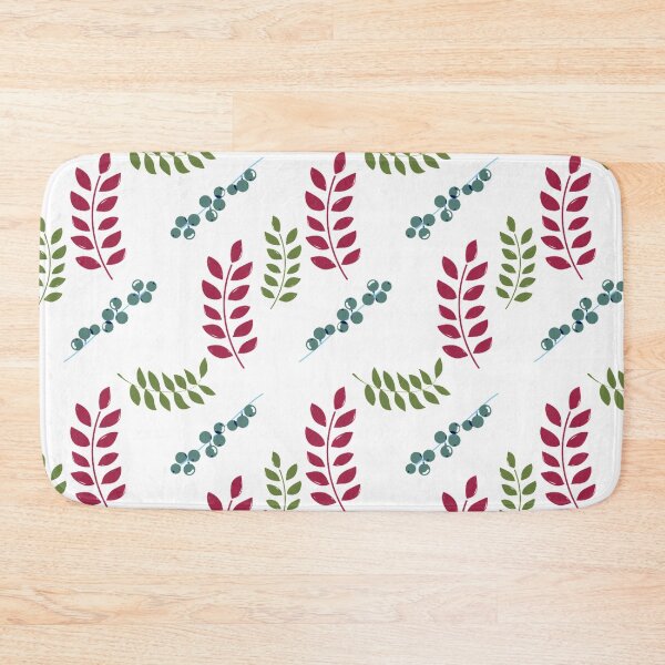 Item preview, Seamless Fern and Berries Fabric Pattern 1 Fashion Colours 2021 2022 White Background designed and sold by H3designs.