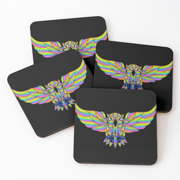 Item preview, Bright Rainbow Owl Attack designed and sold by Chubuter.