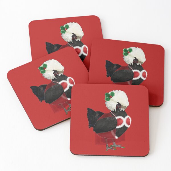 Item preview, Black Polish Hen Wearing A Santa-Baby Christmas Outfit With Mistletoe designed and sold by iamgirl1.