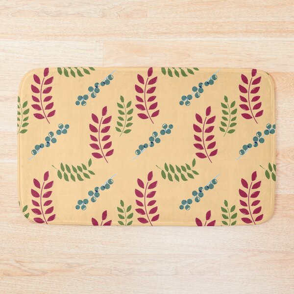 Item preview, Seamless Fern and Berries Fabric Pattern 1 Fashion Colours 2021 2022 Navajo White Background designed and sold by H3designs.