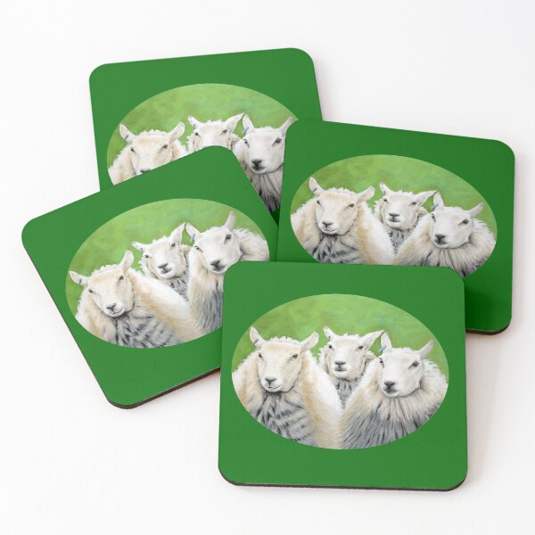 Item preview, Three Sheep (green background) designed and sold by SandraWarmerdam.