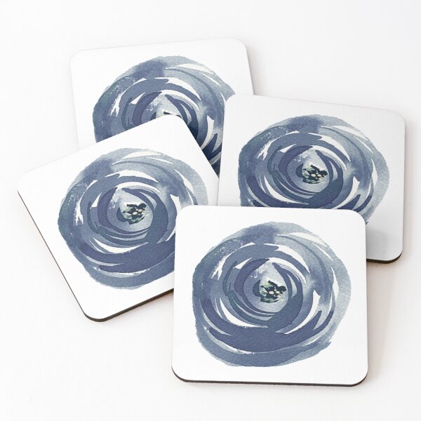 Item preview, Navy Blue Watercolor Rose designed and sold by PinkLotusArt.