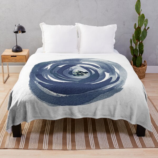 Item preview, Navy Blue Watercolor Rose designed and sold by PinkLotusArt.