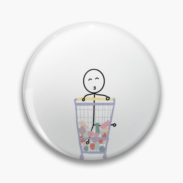 Item preview, Stickman in supermarket cart designed and sold by twosleepyheads.
