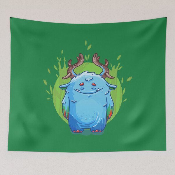 Item preview, Cute Burly Friendly Monster in Forest designed and sold by PosterpartyCo.
