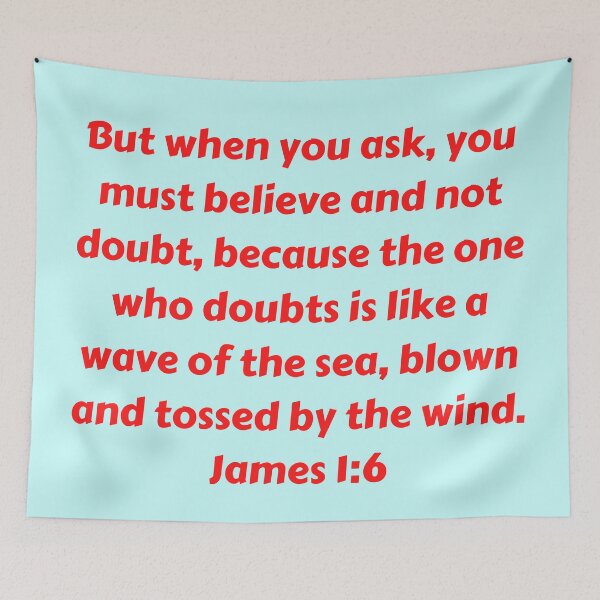 Item preview, Bible Verse James 1:6 designed and sold by Prayingwarrior.