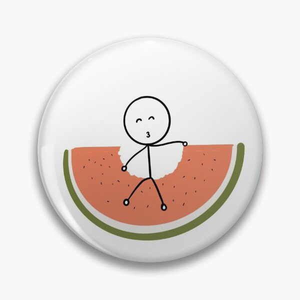 Item preview, Stickman sitting on a half eaten watermelon. designed and sold by twosleepyheads.