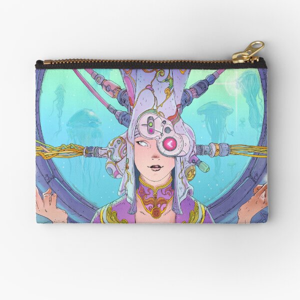 Psychedelic science-fantasy. Dive deep! Zipper Pouch
